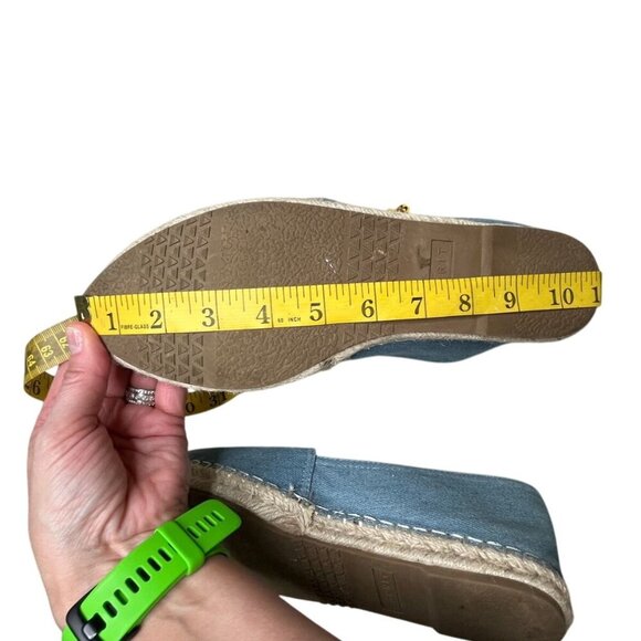 ESPRIT Wyoming Light Blue Chambray Denim Espadrilles Slip-On Shoes Jute Sole 9.5 - Picture 12 of 12